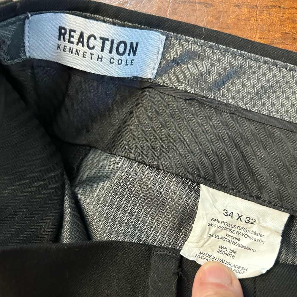 Kenneth Cole Charcoal Men’s Dress Pants Slim Fit Stretch 34x32 Excellent cond - Picture 7 of 13